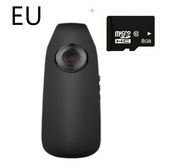 Mini HD 1080P video camera with one-click recording and motion detection