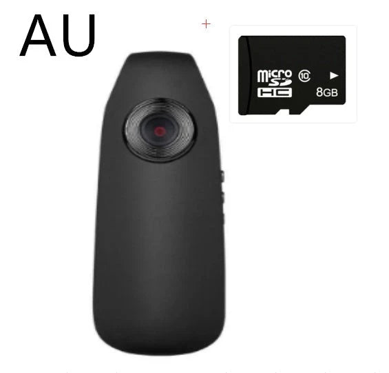 Mini HD 1080P video camera with one-click recording and motion detection
