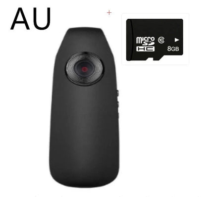 Mini HD 1080P video camera with one-click recording and motion detection