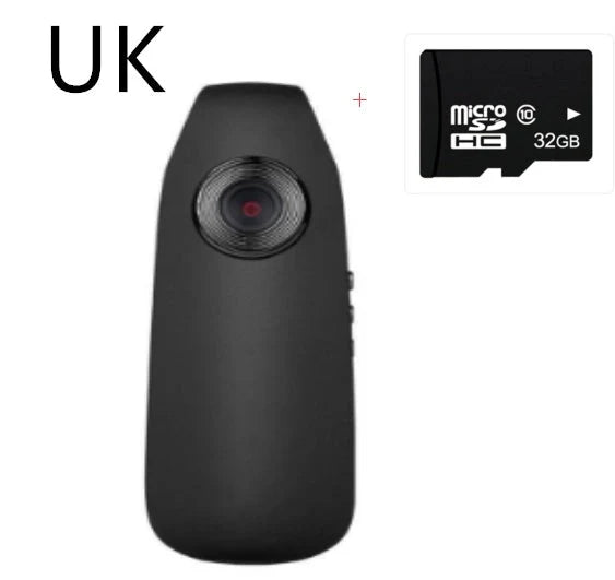 Mini HD 1080P video camera with one-click recording and motion detection
