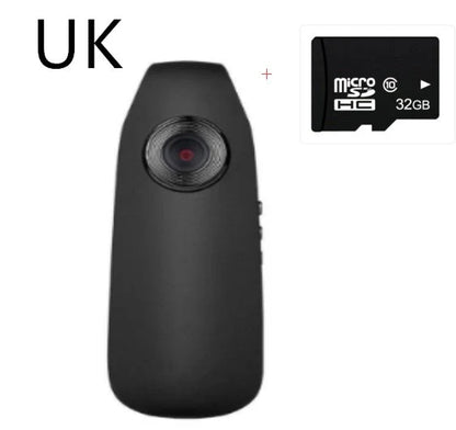Mini HD 1080P video camera with one-click recording and motion detection