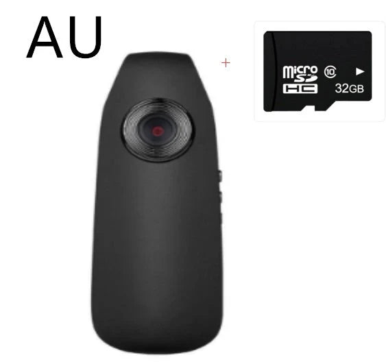 Mini HD 1080P video camera with one-click recording and motion detection