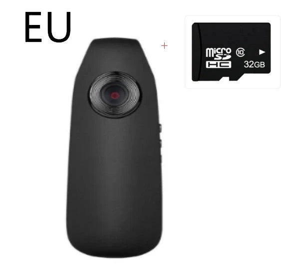 Mini HD 1080P video camera with one-click recording and motion detection