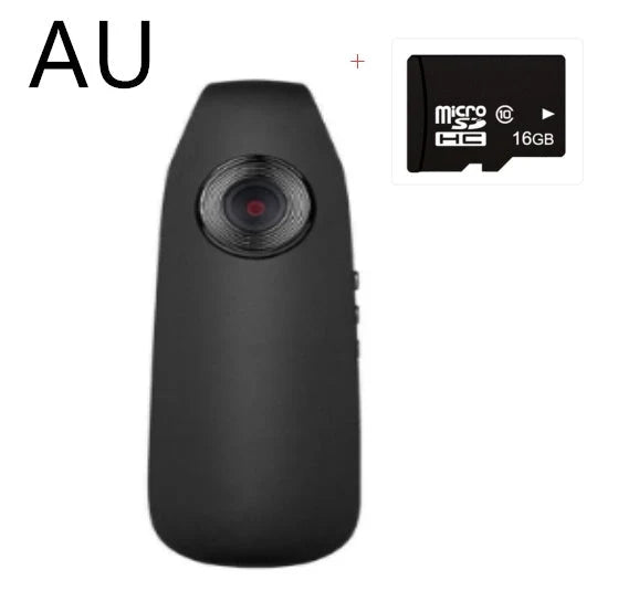 Mini HD 1080P video camera with one-click recording and motion detection