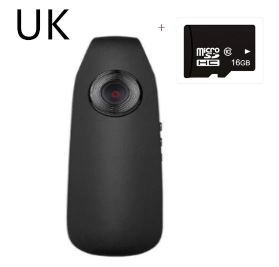 Mini HD 1080P video camera with one-click recording and motion detection