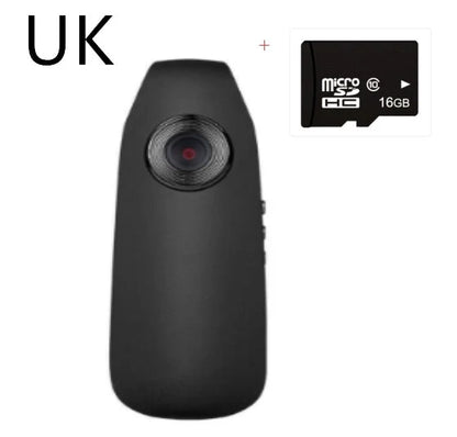Mini HD 1080P video camera with one-click recording and motion detection