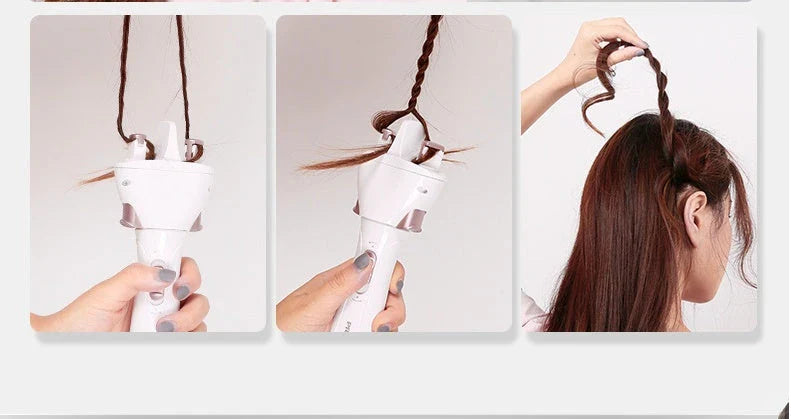 Fast automatic hair styler with 360-degree rotation and hair hook design
