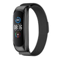 Solid three-bead metal wristband for Xiaomi Mi Band 5, 3 and 4 fitness trackers.