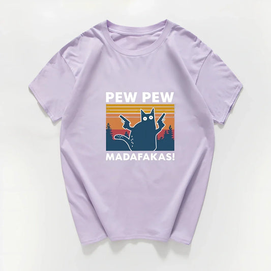 Short sleeve printed Maddakas T-shirt in navy blue, loose fit with round neck and hedging hems, sizes S to XXXL