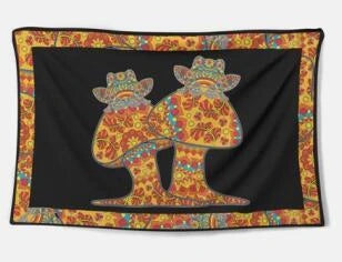 Vibrant polyester tapestry with digital thermal transfer technology for durable home decor