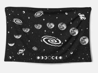 Vibrant polyester tapestry with digital thermal transfer technology for durable home decor