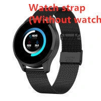 Round screen smart watch with health monitoring features and multi-language support