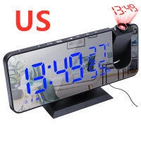 Multifunctional radio projection alarm clock with LED display and USB port