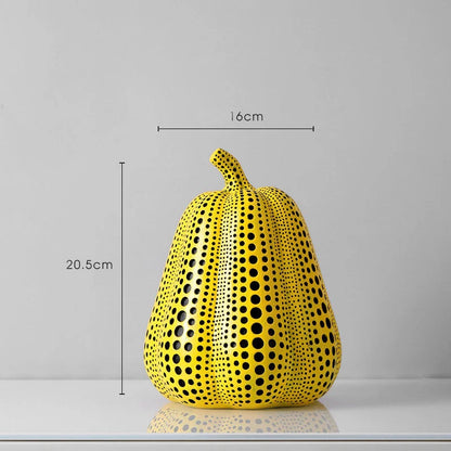 Retro polka dot resin pumpkin ornaments for home and office decor