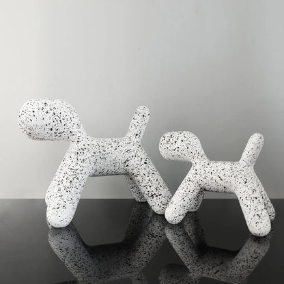 Resin creative balloon abstract dog ornament in various colors and sizes
