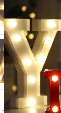 Luminous LED letter and number night light for weddings and parties