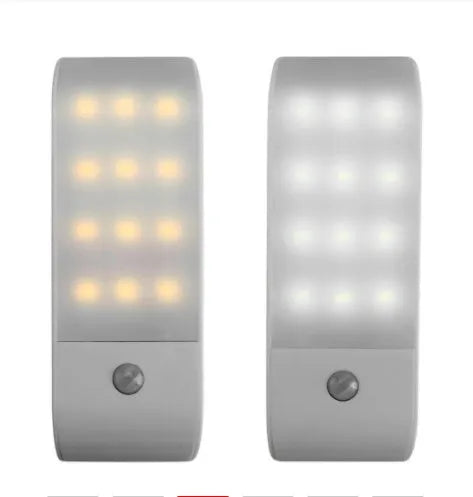 Rechargeable human body infrared sensor LED cabinet light with 12 LEDs