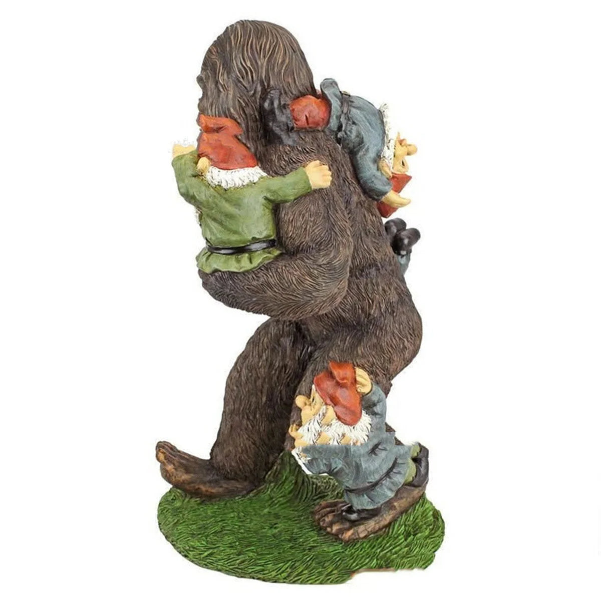Hand-painted cartoon orangutan and dwarf resin garden statue
