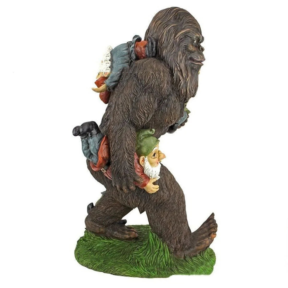 Hand-painted cartoon orangutan and dwarf resin garden statue