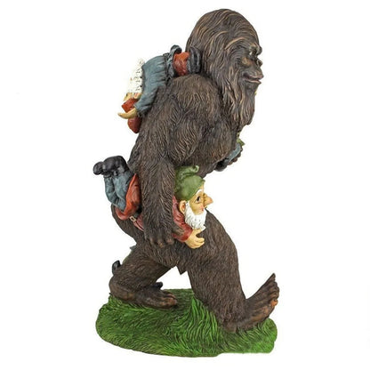 Hand-painted cartoon orangutan and dwarf resin garden statue