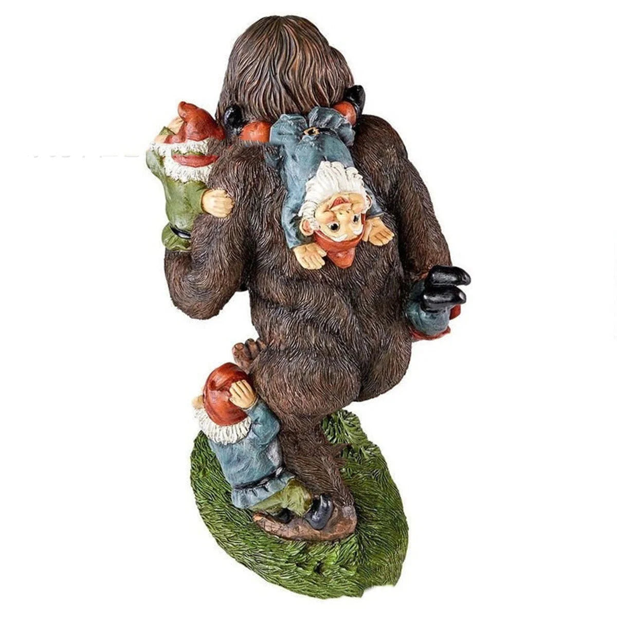 Hand-painted cartoon orangutan and dwarf resin garden statue