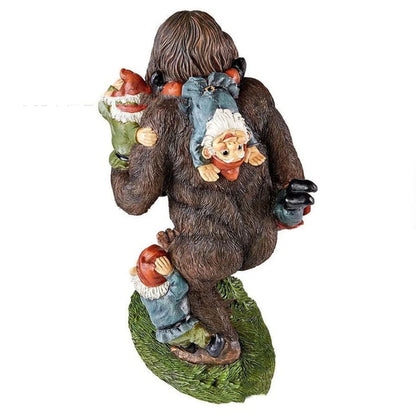 Hand-painted cartoon orangutan and dwarf resin garden statue