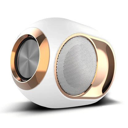 X6 Bluetooth speaker in black with 5W subwoofer, USB port, and 1200mAh battery for wireless audio