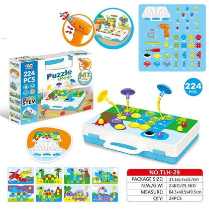 Creative Building Kits Educational Blocks Sets with safe plastic power drill for children