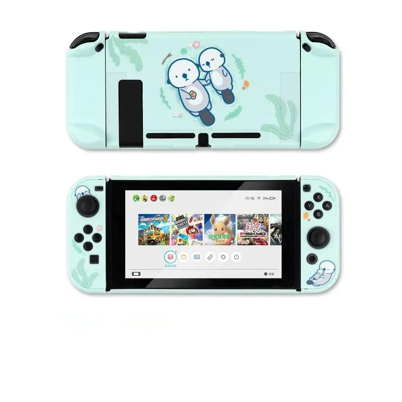 Nintendo Switch Lite silicone protective case with hard PC back grip housing.