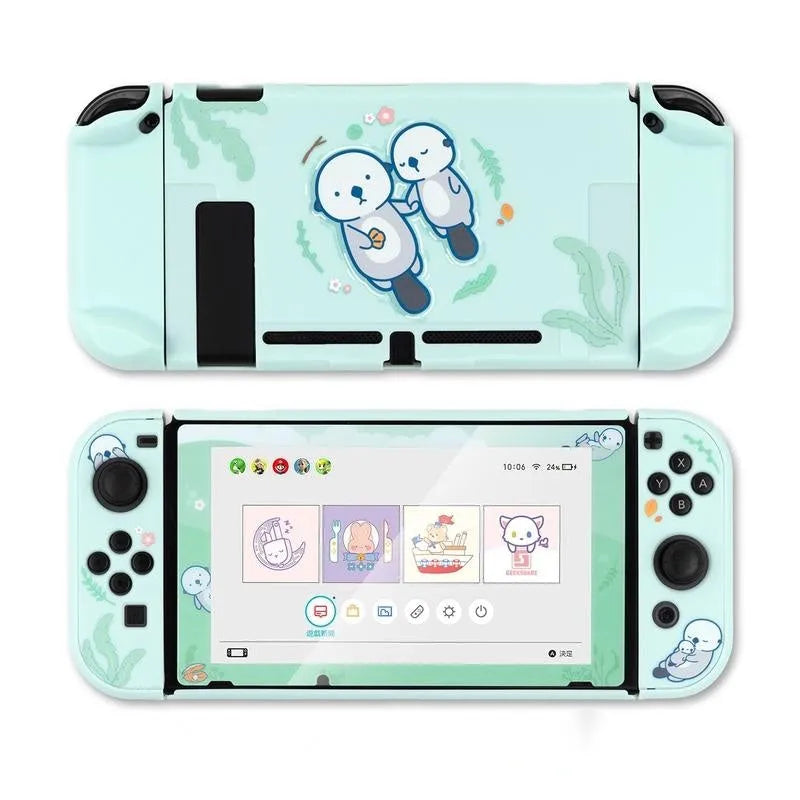 Nintendo Switch Lite silicone protective case with hard PC back grip housing.