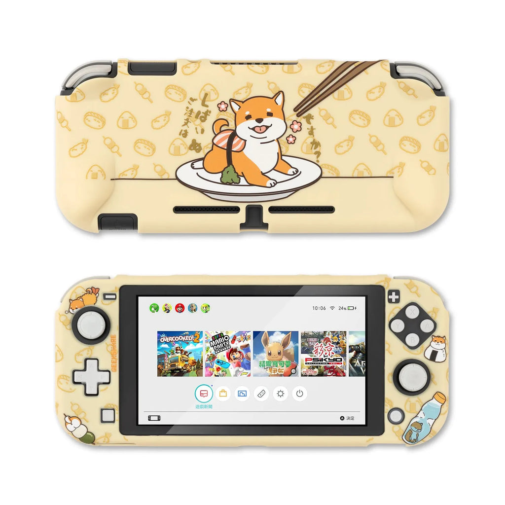 Nintendo Switch Lite silicone protective case with hard PC back grip housing.
