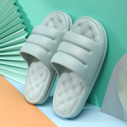 Women's summer EVA slippers with thick sole in multiple colours for home and bathroom use