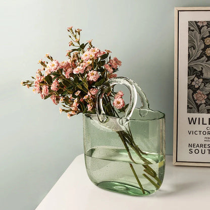 Nordic style transparent glass hydroponic vase for flower arrangements