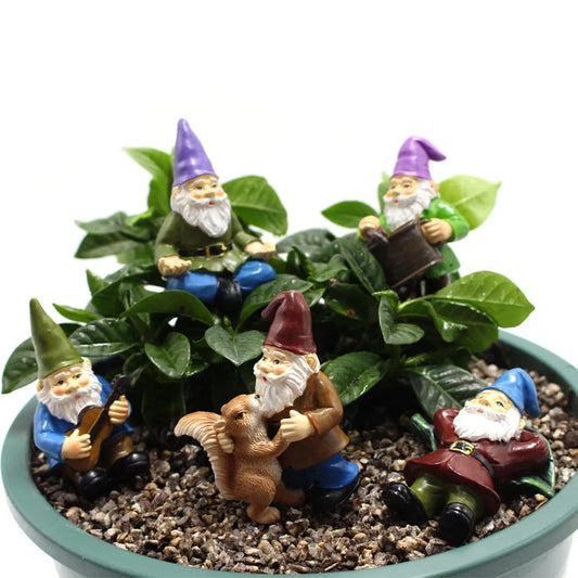 Dwarf garden gnome plug-in ornament for outdoor decoration