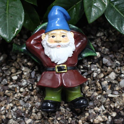Dwarf garden gnome plug-in ornament for outdoor decoration