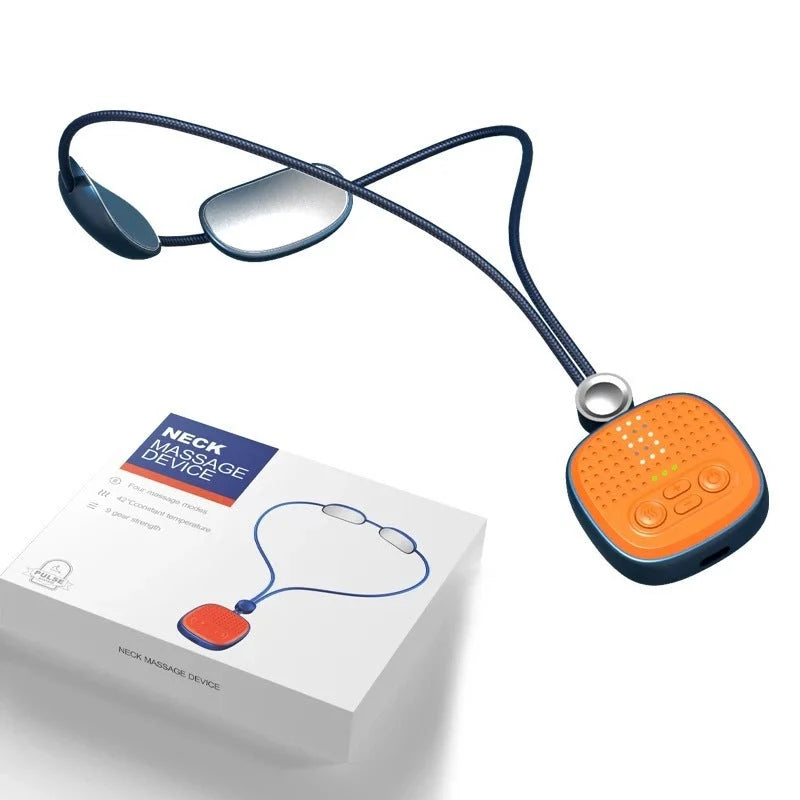 Intelligent Portable Pulse 4D Cordless Neck Massager in blue and pink