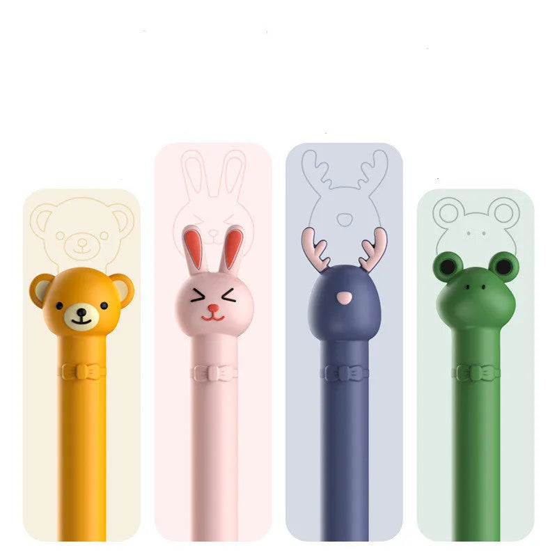 Apple Pencil inside a silicone protective case with cartoon rabbit design
