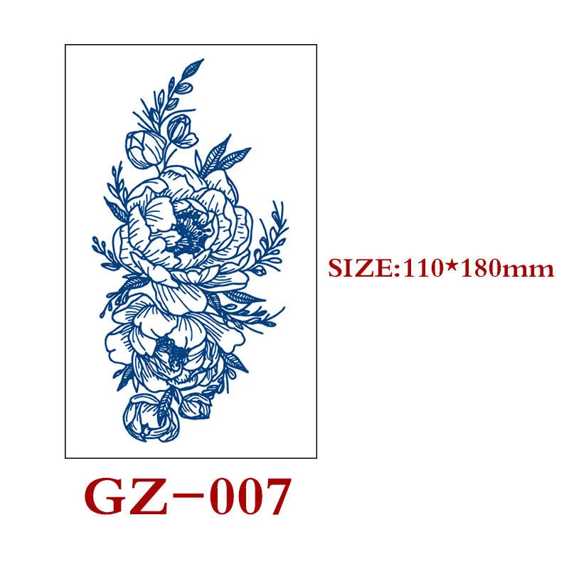 Juice tattoo sticker sheet with semi-permanent herbal water transfer geometric design, 110x180mm