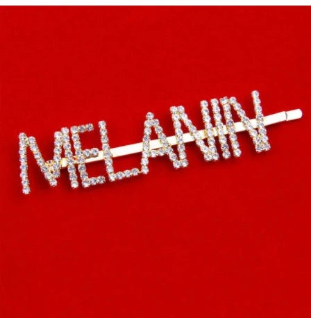 Golden electroplated constellation word clip hairpin showing zodiac design on 3.5cm metal surface