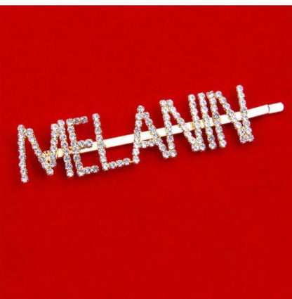 Golden electroplated constellation word clip hairpin showing zodiac design on 3.5cm metal surface