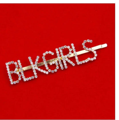 Golden electroplated constellation word clip hairpin showing zodiac design on 3.5cm metal surface