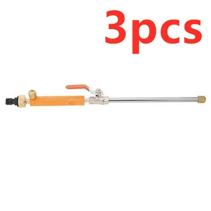 High-pressure electric water gun in blue and silver for car and garden cleaning