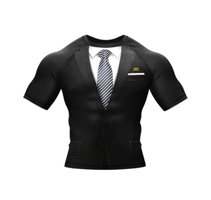 Tuxedo Rash Guard - Xmartial Short Sleeve with 98% UV protection