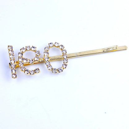 Golden electroplated constellation word clip hairpin showing zodiac design on 3.5cm metal surface