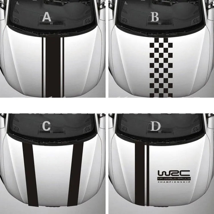 120cm reflective car hood decal sticker in multiple colours, including black, white, red, and blue