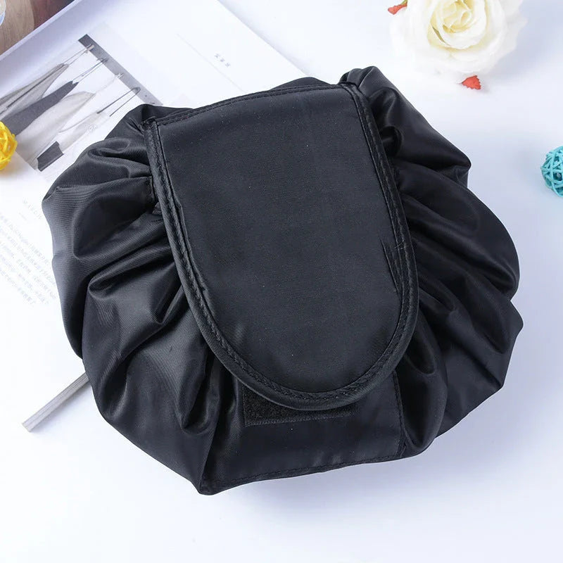 Stylish drawstring cosmetic bag with large capacity for beauty essentials