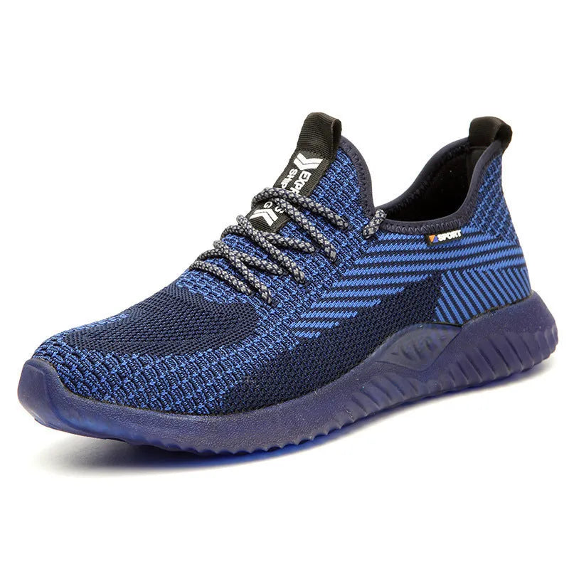 Flying WaveKnit Safety Sneaker low cut breathable flying woven upper steel toe cap black side view