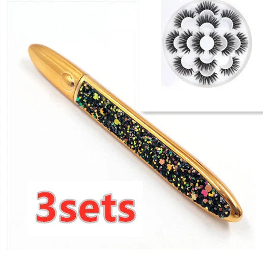 Multicolour self-adhesive false eyelashes with eyeliner for easy application