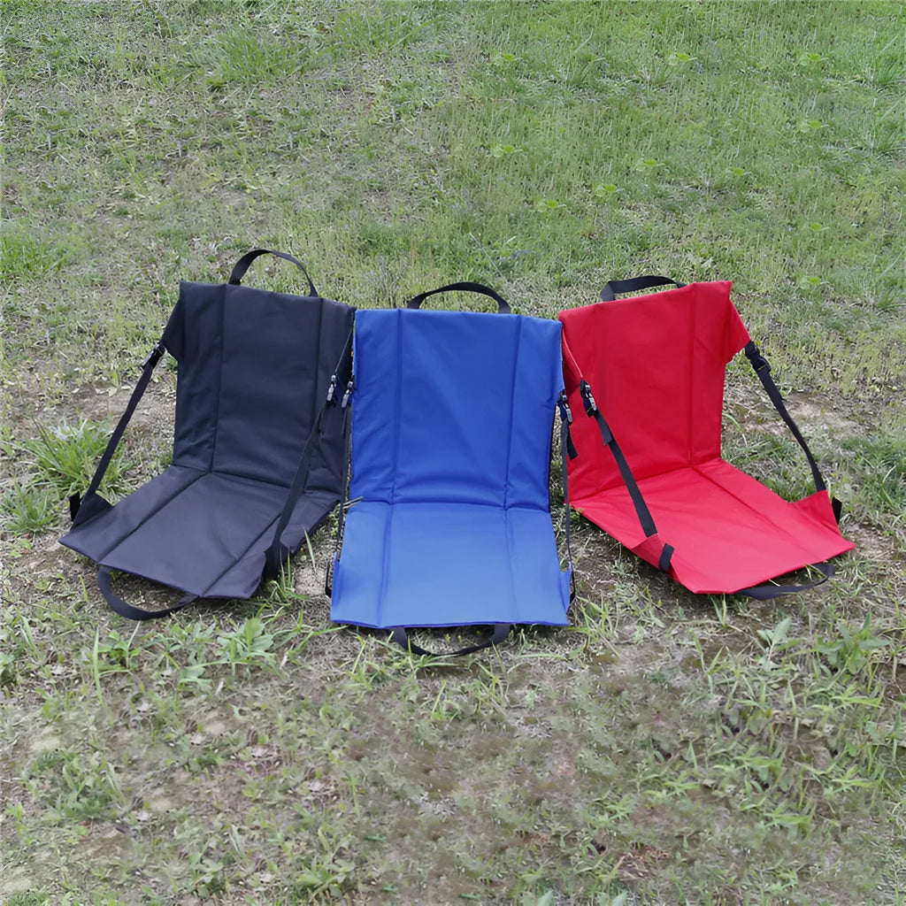 Portable outdoor folding cushion with backrest in royal blue 600D Oxford cloth 41x40cm