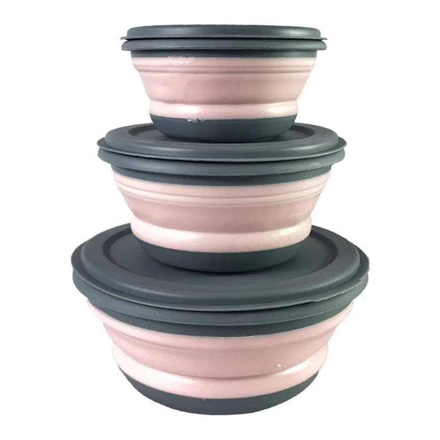 Folding pet bowl in green, size L, made of PP and TPR, measuring 19x15x12cm, with three-piece foldable design